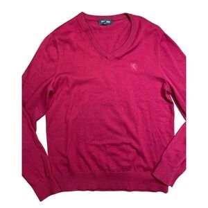 Express Mens V Neck Burgundy Long Sleeve Sweater Pullover Size‎ Medium